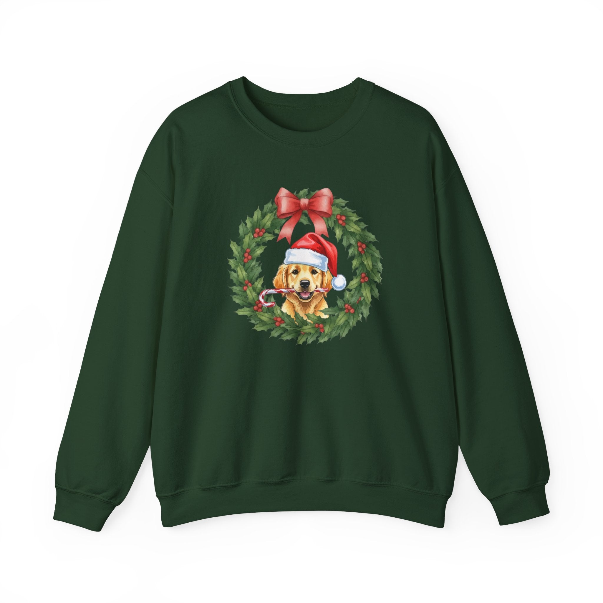 Golden Retriever Christmas Wreath | Sweatshirt