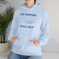 Load image into Gallery viewer, Life Happens Dogs Help | Graphic Hoodie
