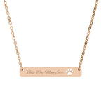 "Best Dog Mom Ever" Paw Cutout | Bar Necklace