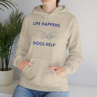 Load image into Gallery viewer, Life Happens Dogs Help | Graphic Hoodie
