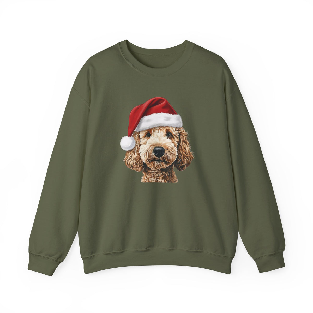 Holiday Goldendoodle in Santa Hat | Sweatshirt