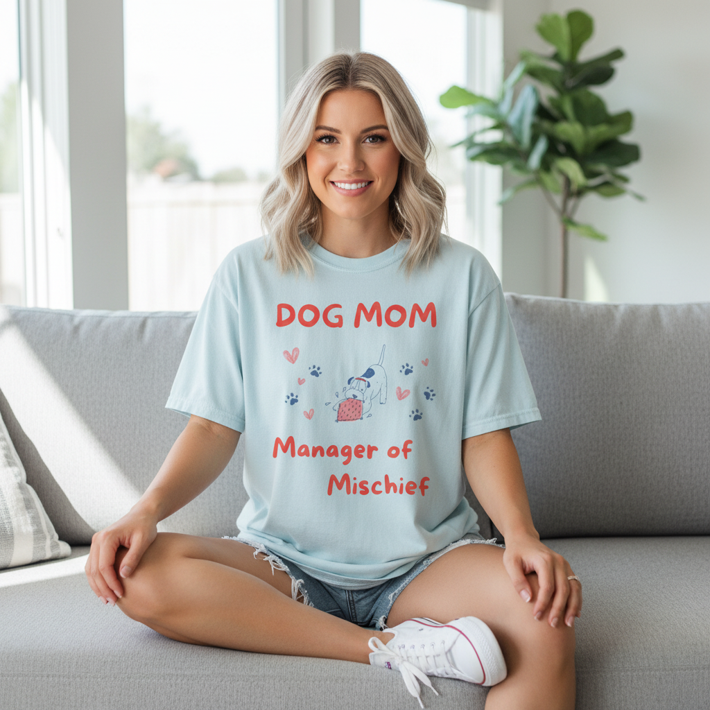 Dog Mom - Manager of Mischief | Graphic Heavyweight Tee