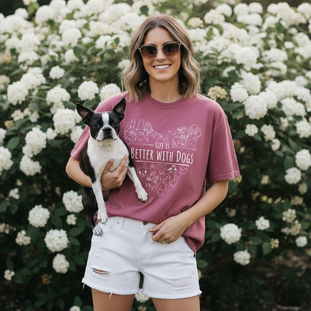Life Is Better With Dogs | Graphic Heavyweight Tee