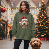 Load image into Gallery viewer, Holiday Goldendoodle in Santa Hat | Sweatshirt
