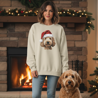 Load image into Gallery viewer, Holiday Goldendoodle in Santa Hat | Sweatshirt
