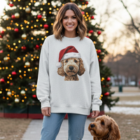 Load image into Gallery viewer, Holiday Goldendoodle in Santa Hat | Sweatshirt
