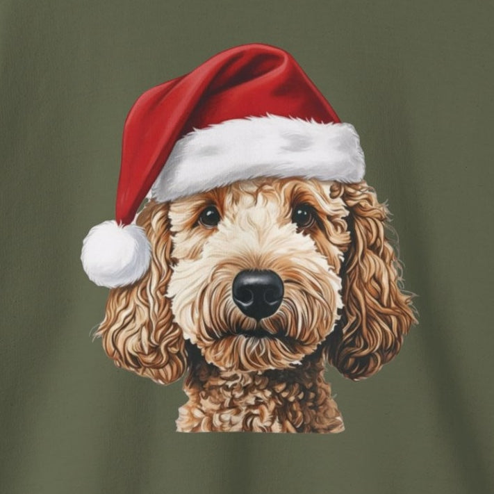Holiday Goldendoodle in Santa Hat | Sweatshirt