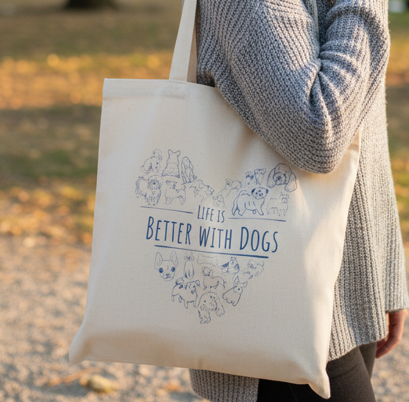 Life Is Better With Dogs | Tote Bag