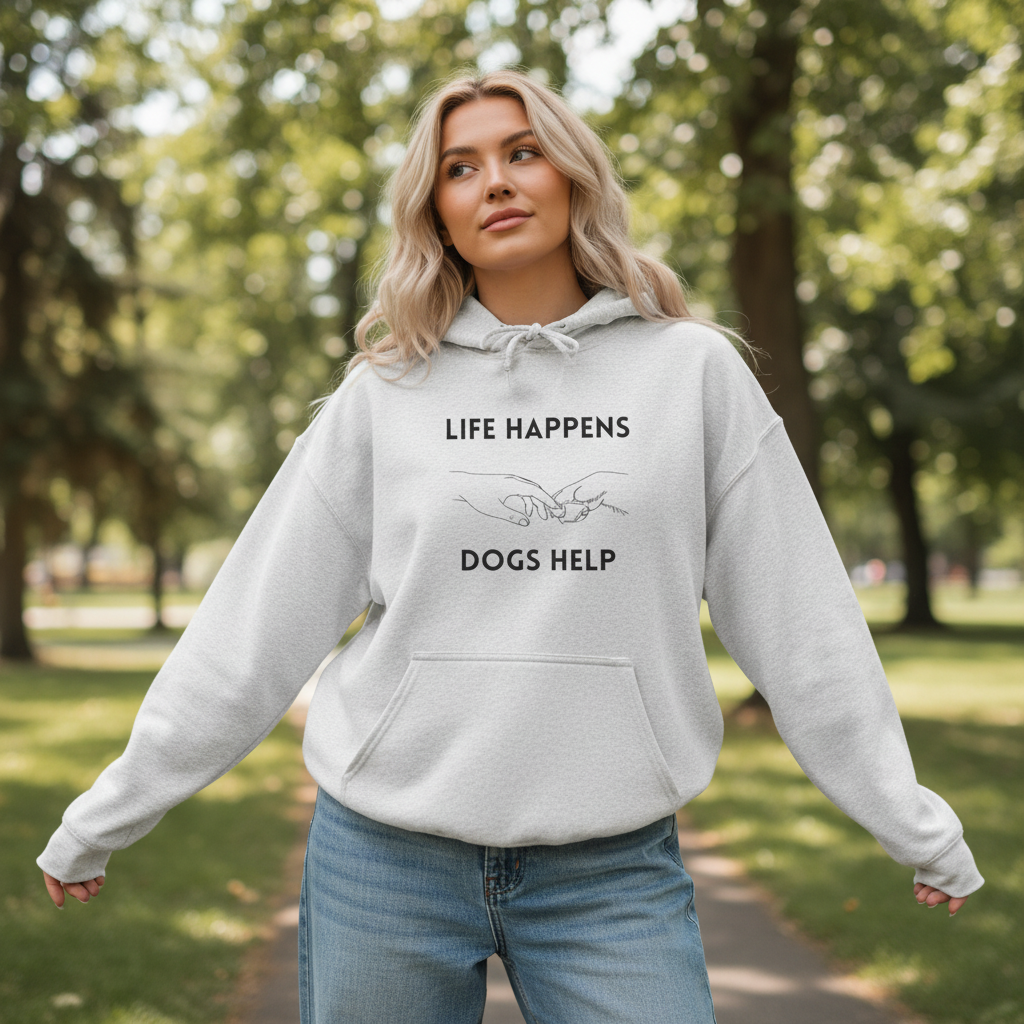Life Happens Dogs Help | Graphic Hoodie