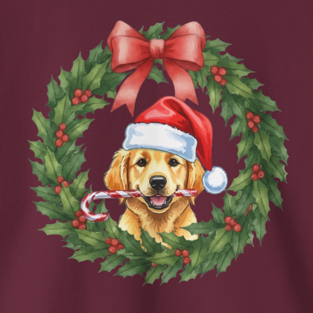 Golden Retriever Christmas Wreath | Sweatshirt