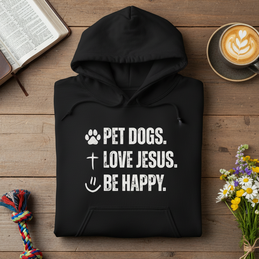 Pet Dogs. Love Jesus. Be Happy. | Hoodie
