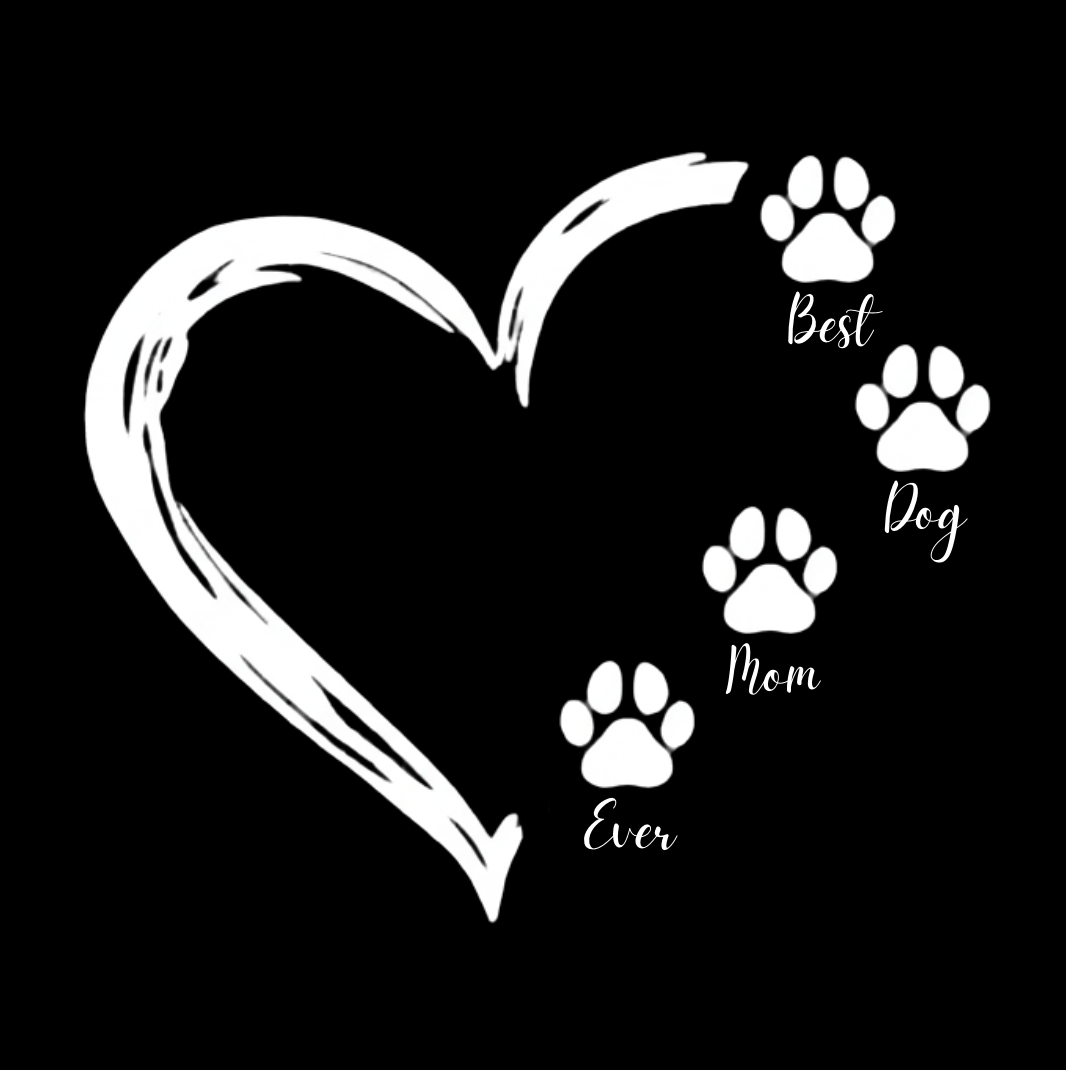 "Best Dog Mom Ever" Big Heart and Paws | Graphic Tee
