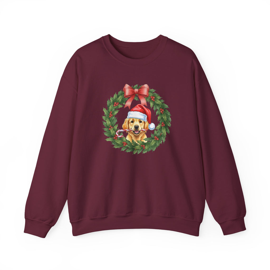 Golden Retriever Christmas Wreath | Sweatshirt
