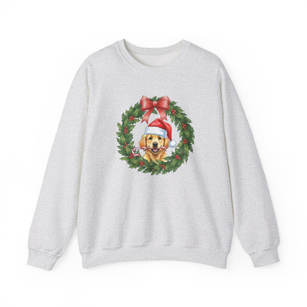Golden Retriever Christmas Wreath | Sweatshirt